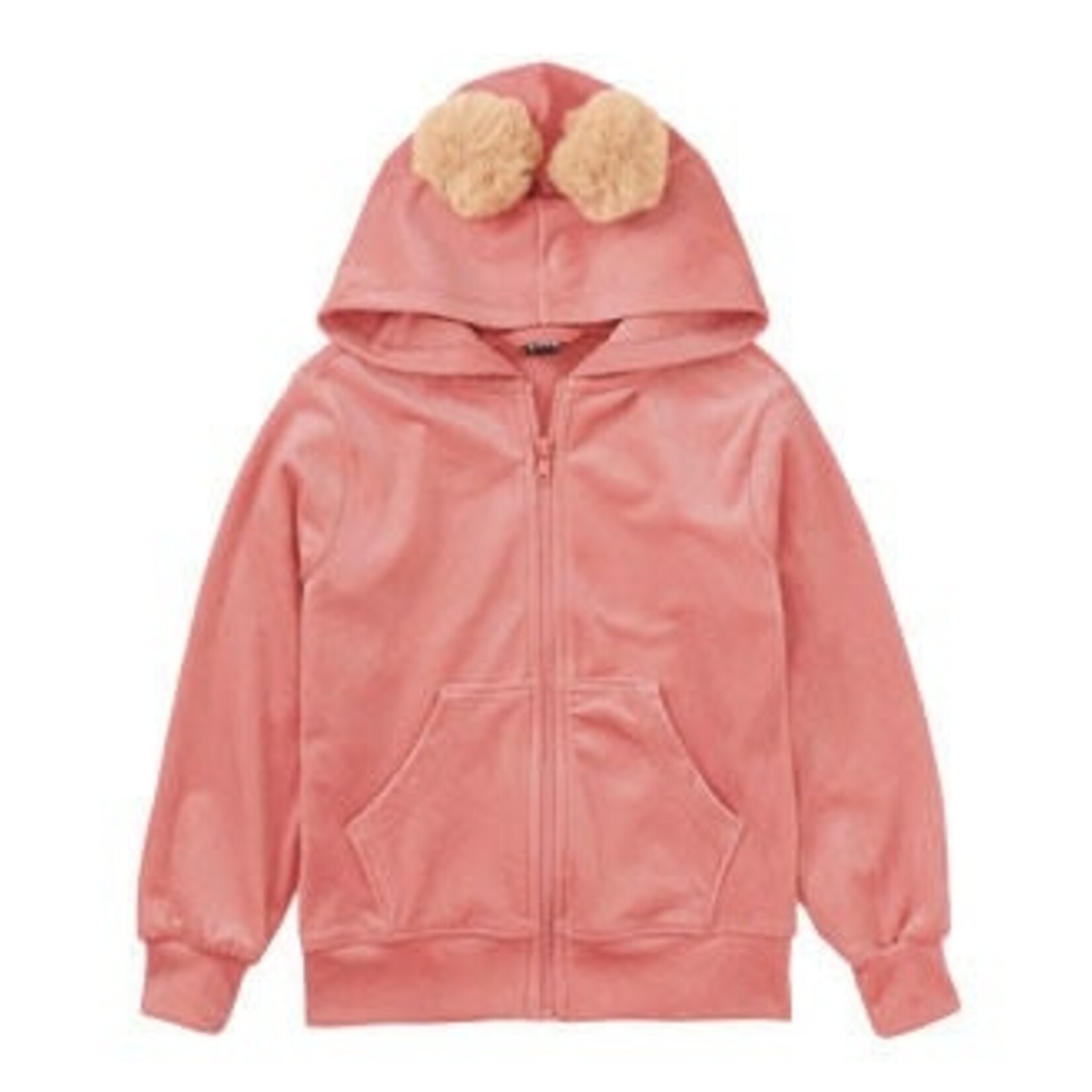 Tea Mauve Velour Pom Pom Hoodie