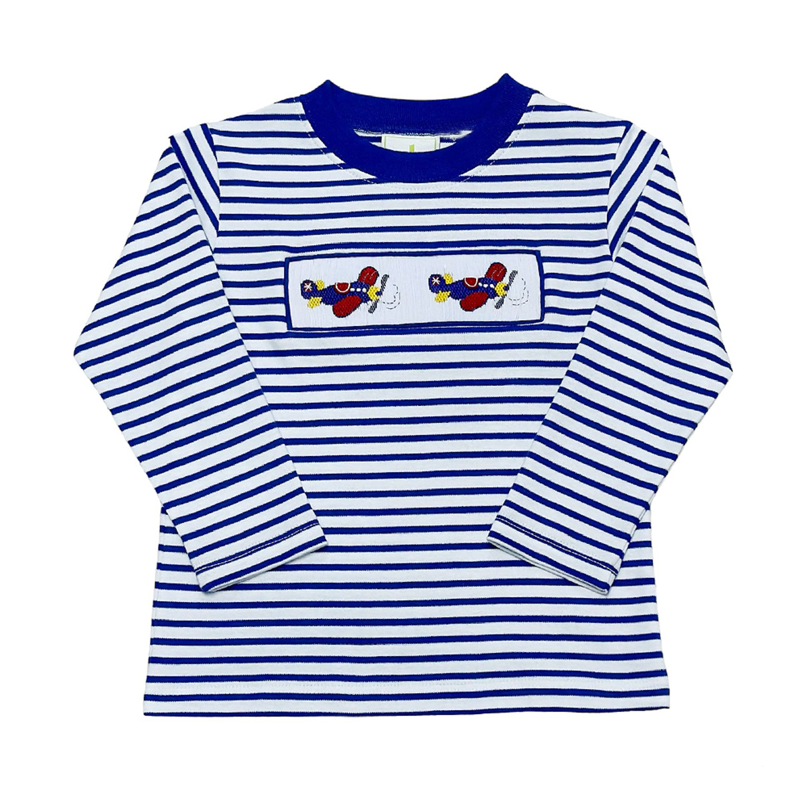 Zuccini Bl Stripe Smocked Airplane Shirt