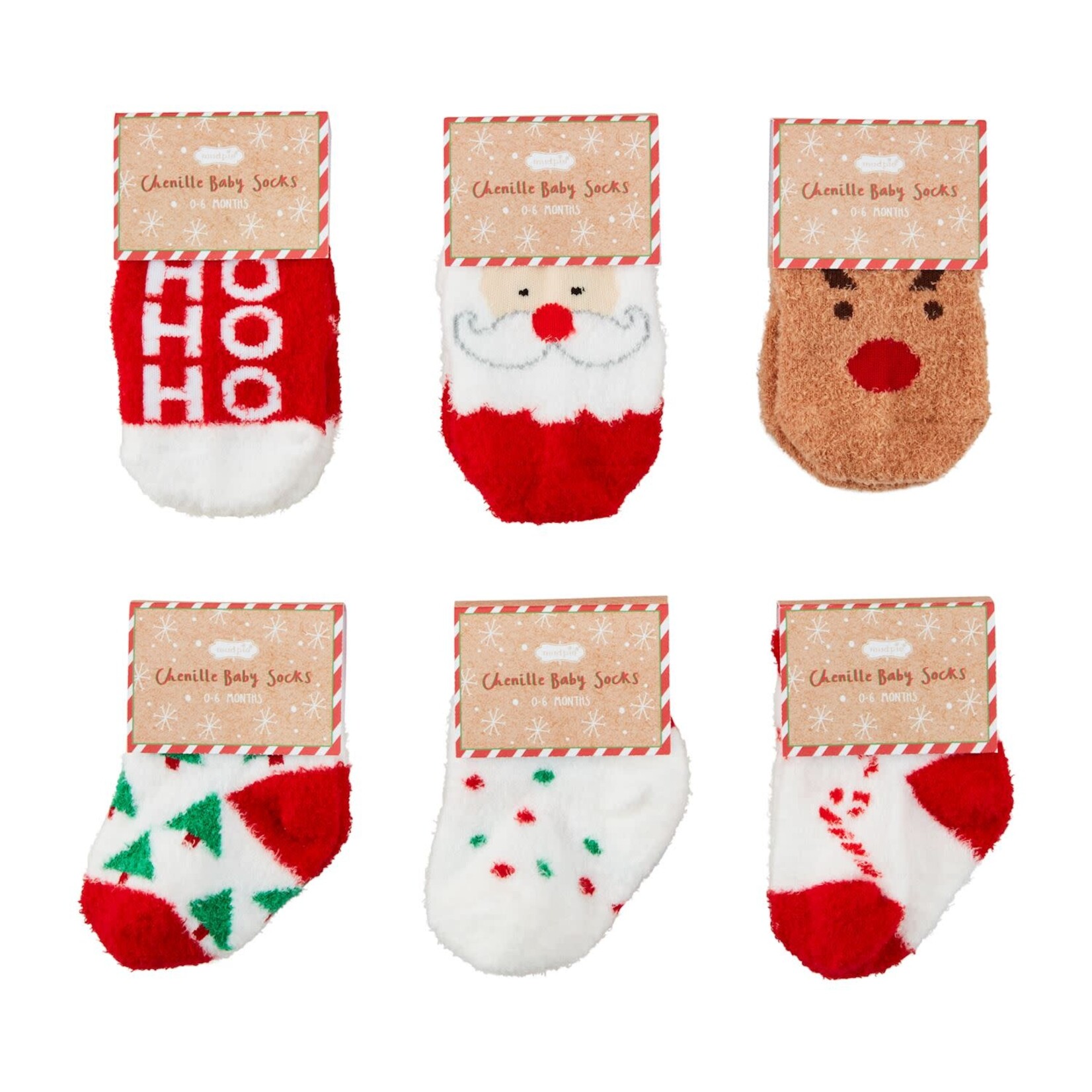 Mud Pie Christmas Chenille Socks