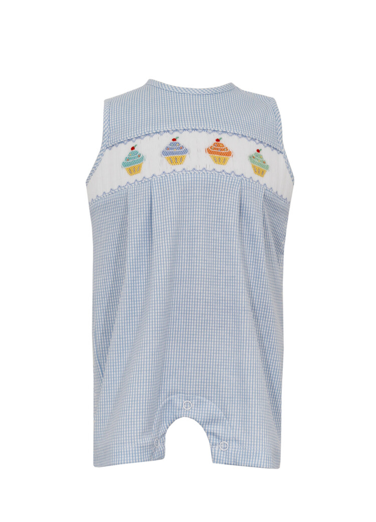 Petit Bebe Blue Check Cupcake JonJon