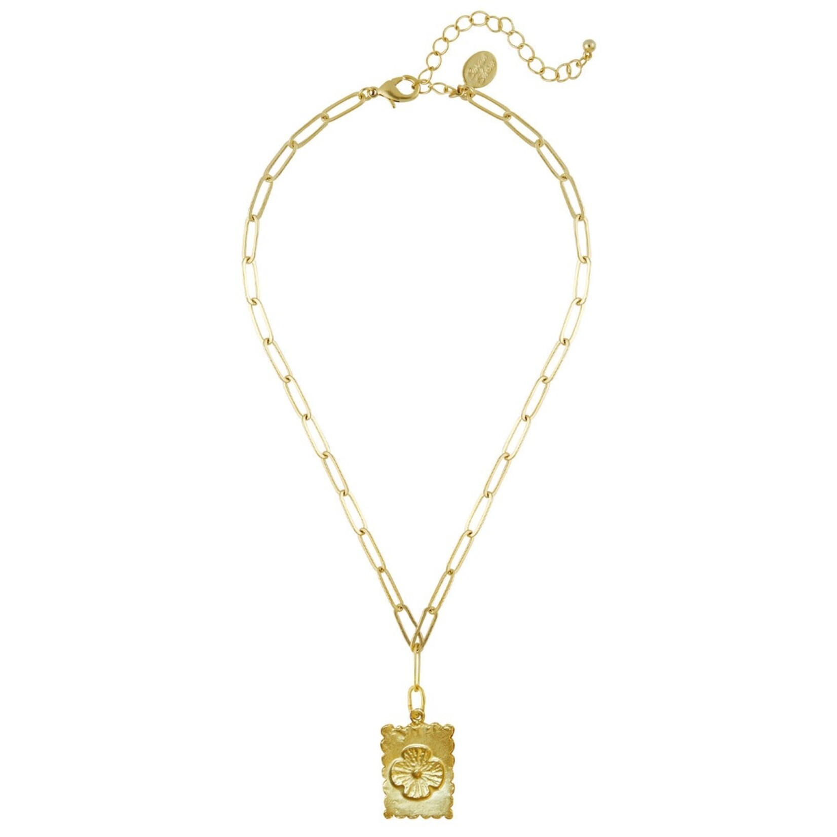 Susan Shaw Gold Flower Paperclip Necklace