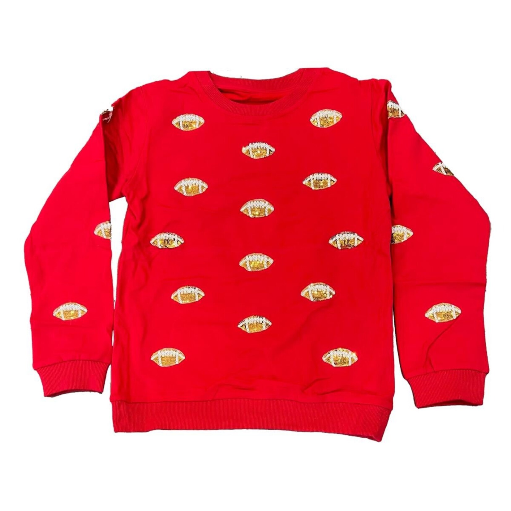 Tweenstyle Glitter Football Crewneck