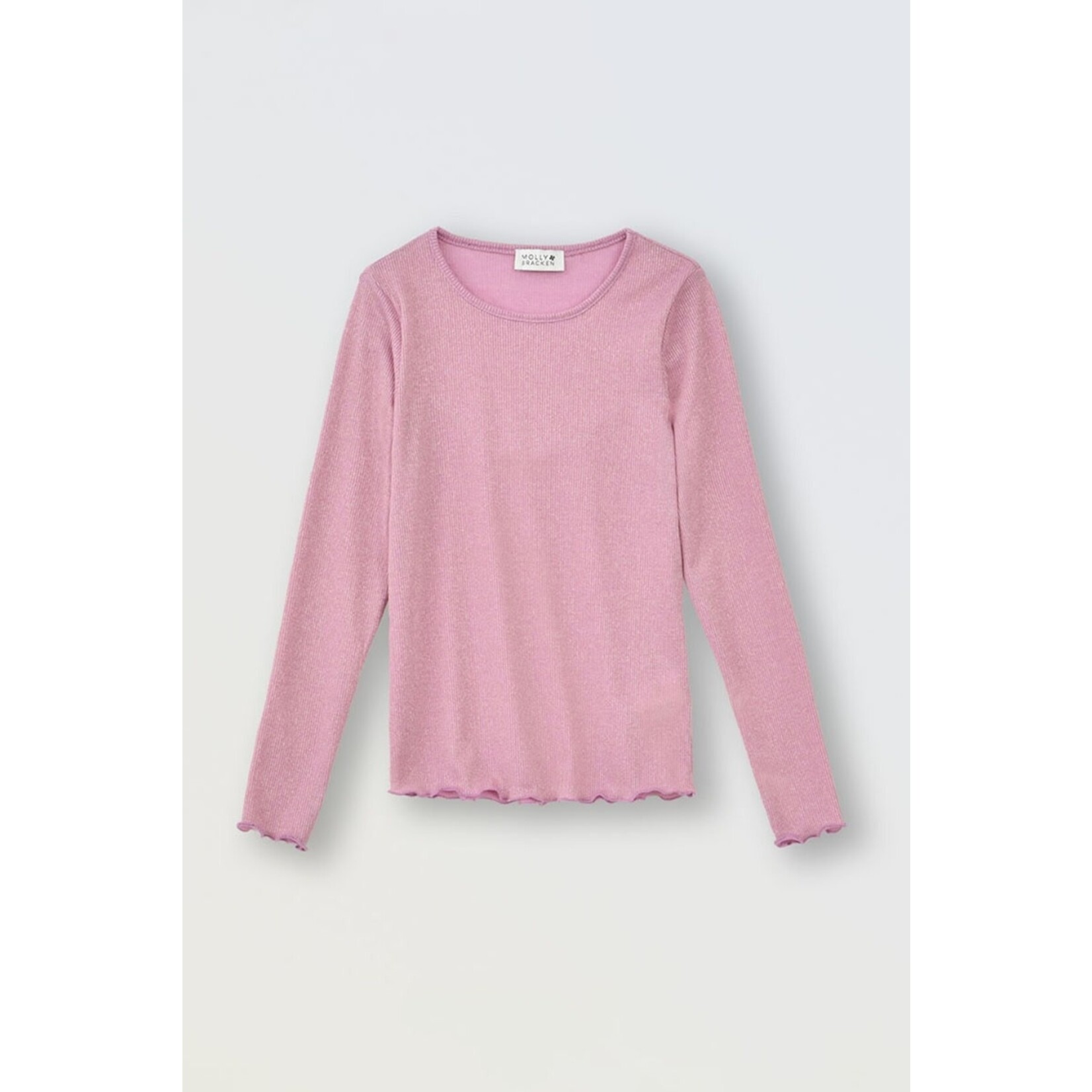 Molly Bracken Pink Iridescent Ribbed Shirt