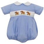 Petit Bebe Blue Gingham Puppy Bubble