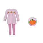 Claire & Charlie Pink Stripe Pumpkin Tunic Set