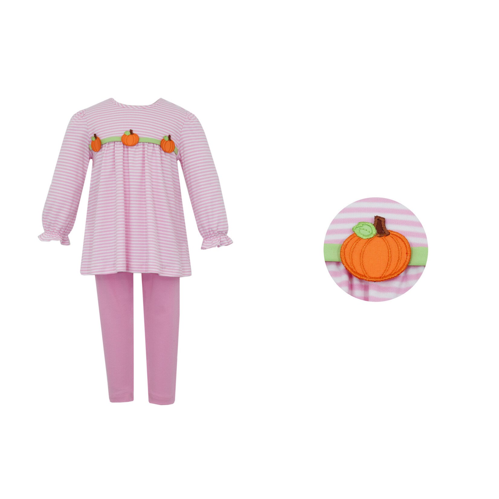 Claire & Charlie Pink Stripe Pumpkin Tunic Set