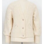 Molly Bracken Off White Pointelle Knit Cardigan