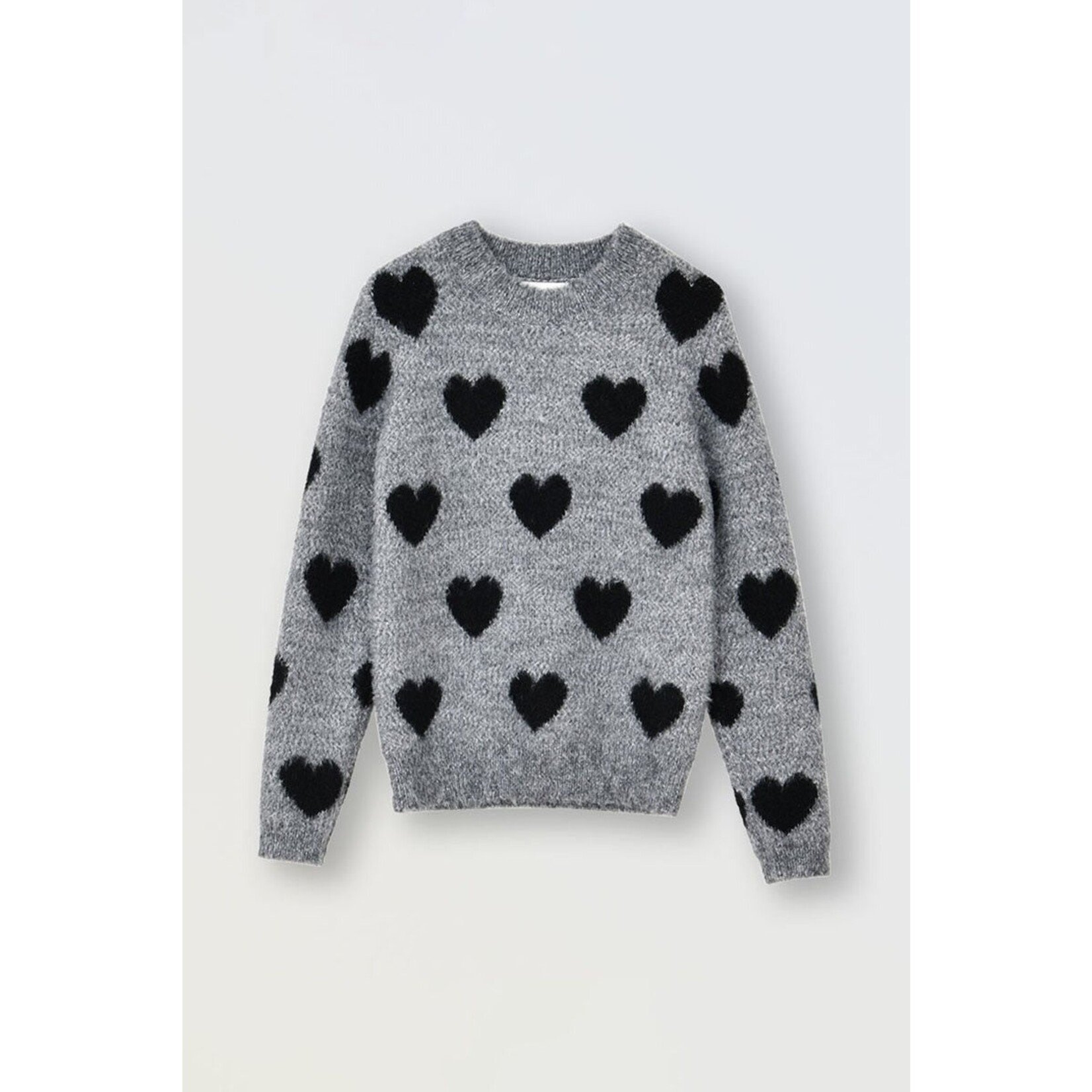 Molly Bracken Ash Gray Heart Sweater