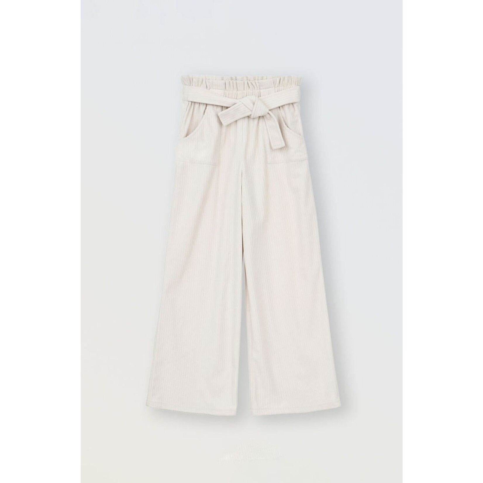 Molly Bracken Off White Velvet Wide Pants