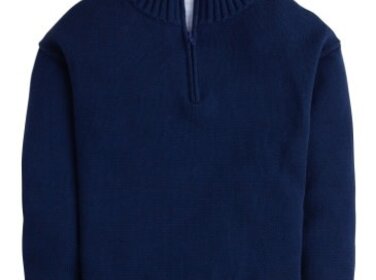 Little English Quarter Zip Sweater Navy