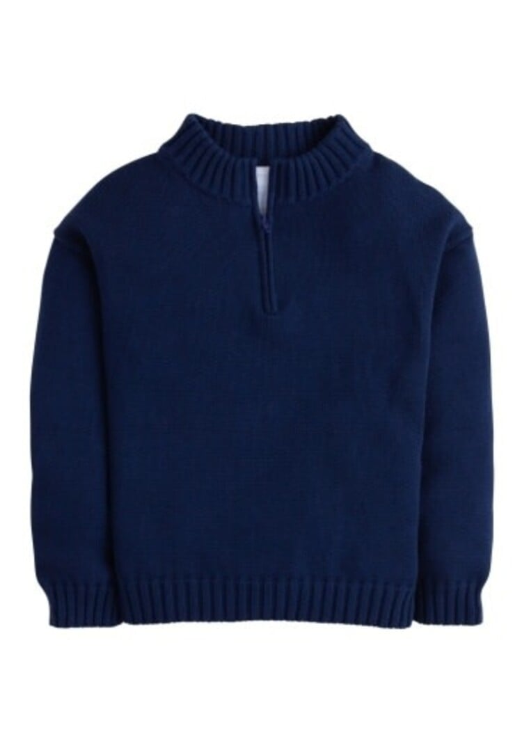 Little English Quarter Zip Sweater Navy