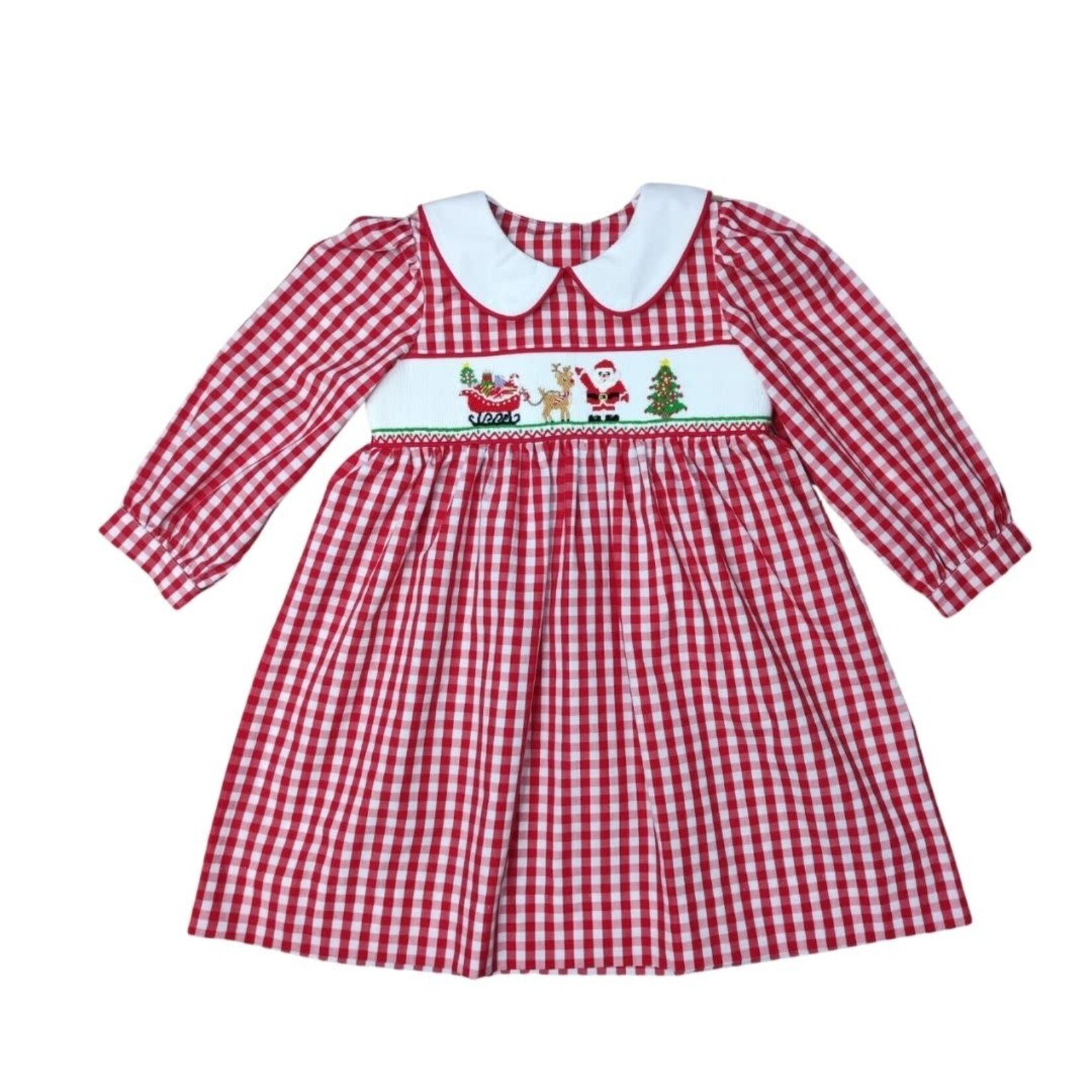 Delaney Red Check Santas Sleigh Dress