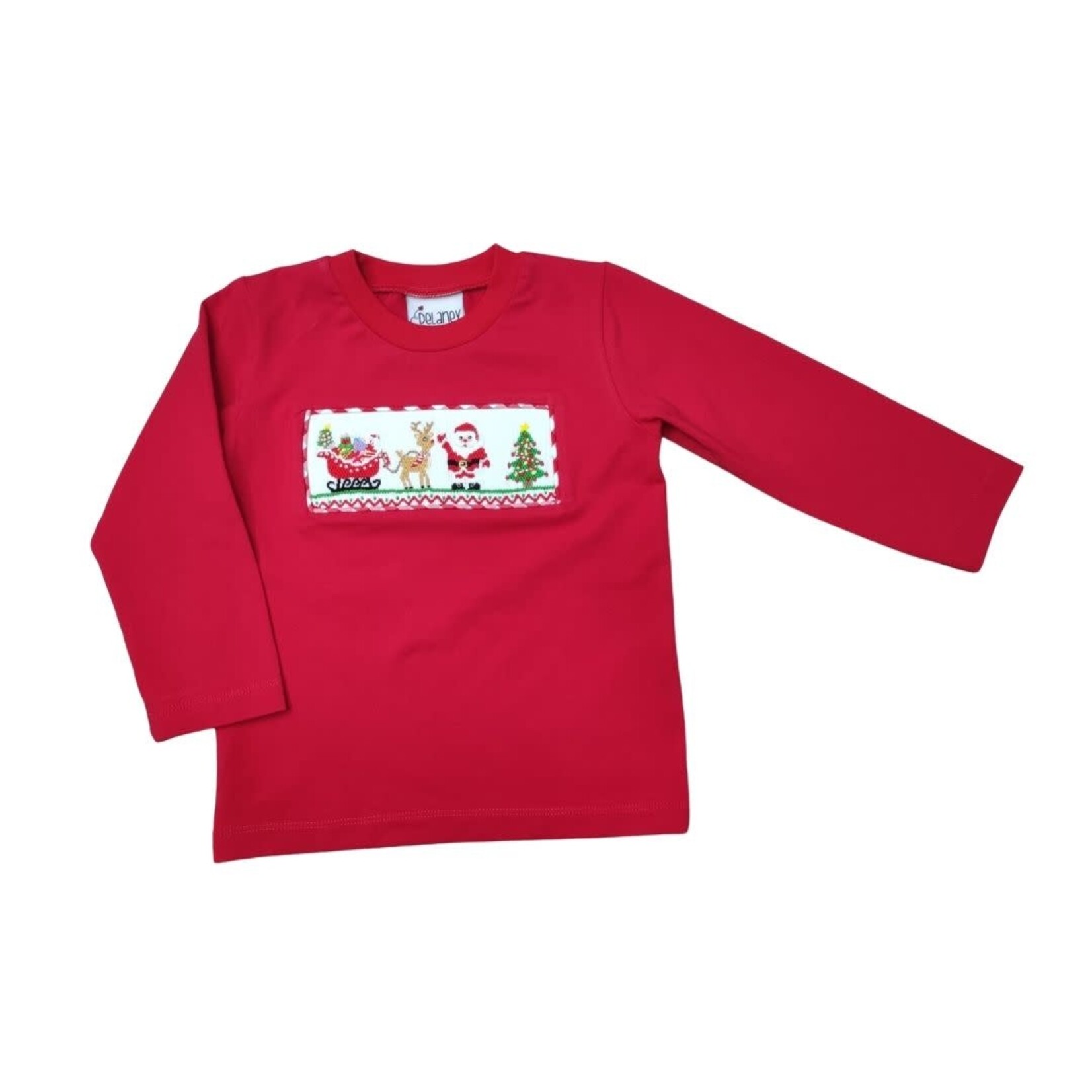 Delaney Red Smock Santas Sleigh Shirt