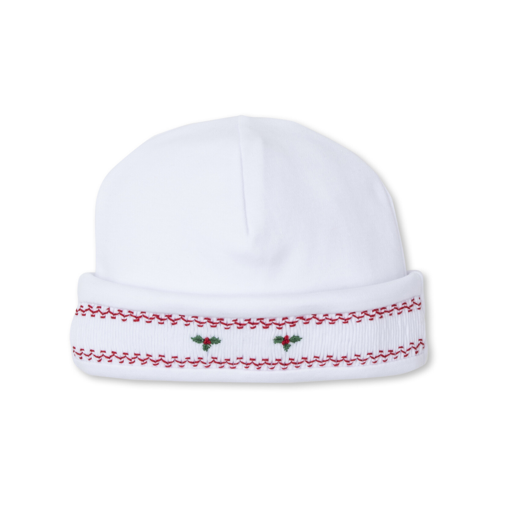 Kissy Kissy White Smocked Hat w/Holly