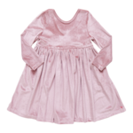 Pink Chicken girls velour steph dress - mauve