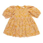 Pink Chicken girls brooke dress - inca gold blooming embroidery