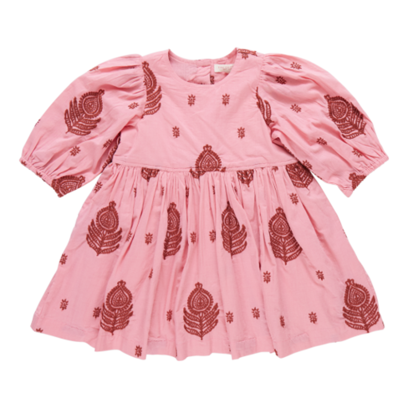 Pink Chicken girls brooke dress - indian stamp embroidery