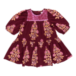 Pink Chicken girls fiona dress - burgundy bouquet floral