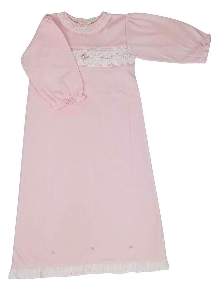 Baby Threads Pink Smocked Gown
