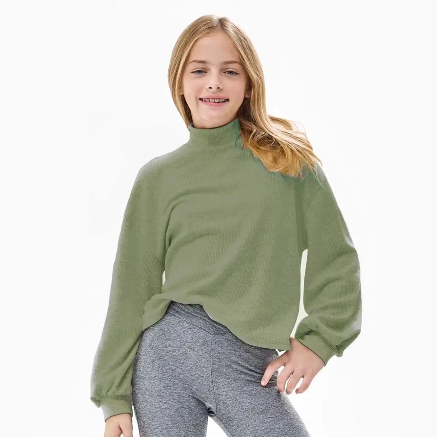 Good Girl Olive Mock Neck Sweater The Sandbox Children s Boutique