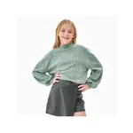 Good Girl Olive Mock Neck Cable Knit Sweater