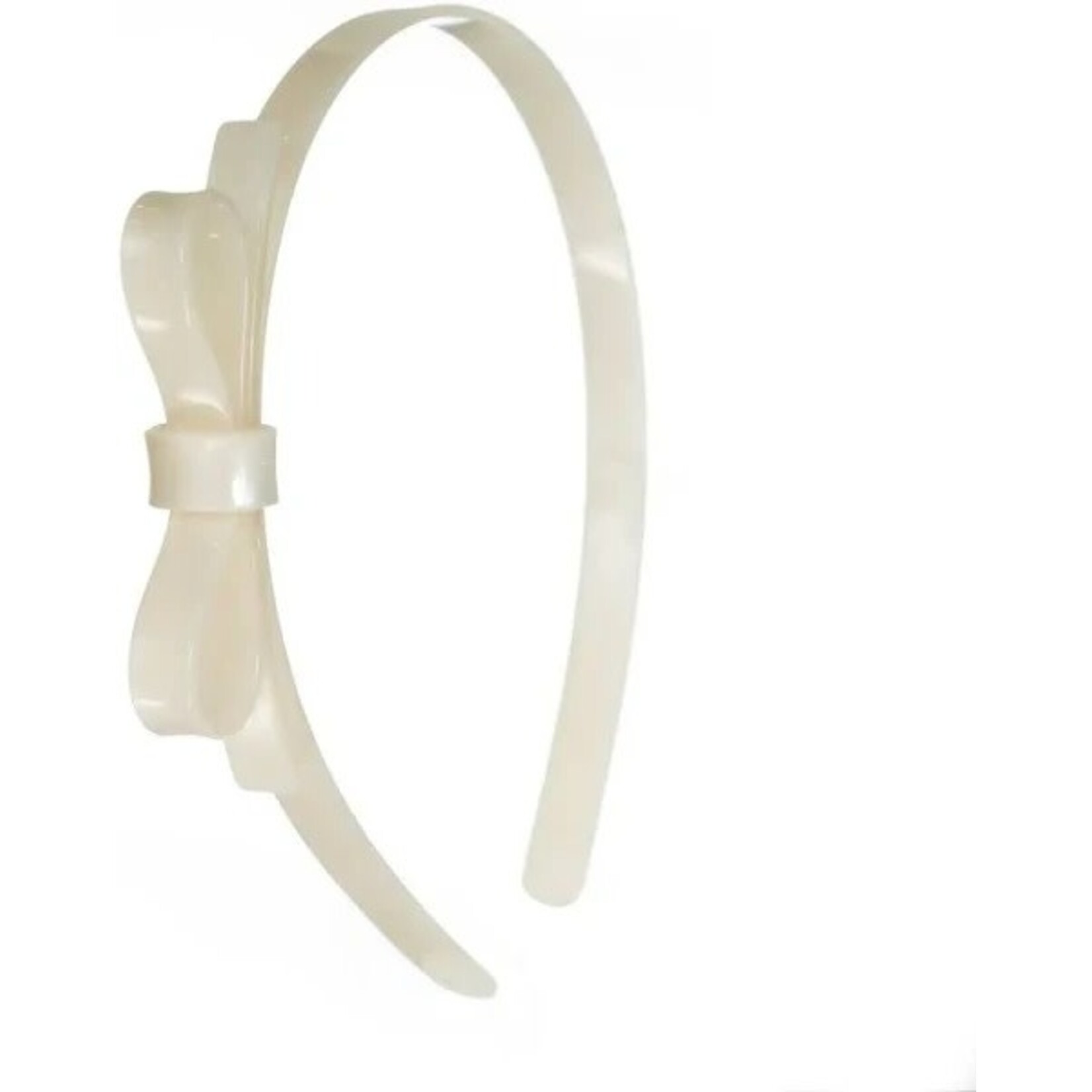 Lilies & Roses Thin Bow Headband - Pearl