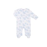 Nella Pima Blue Toile Zipper Footie