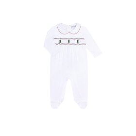 Nella Pima Christmas Tree Smocked Footie