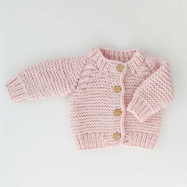 Huggalugs Garter Stitch Cardigan Sweater