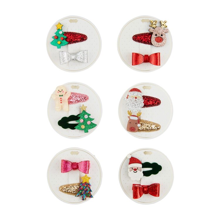Mud Pie Christmas Hair Clip Set