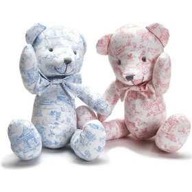 Two's Company Animal Toile Stuffed Bear