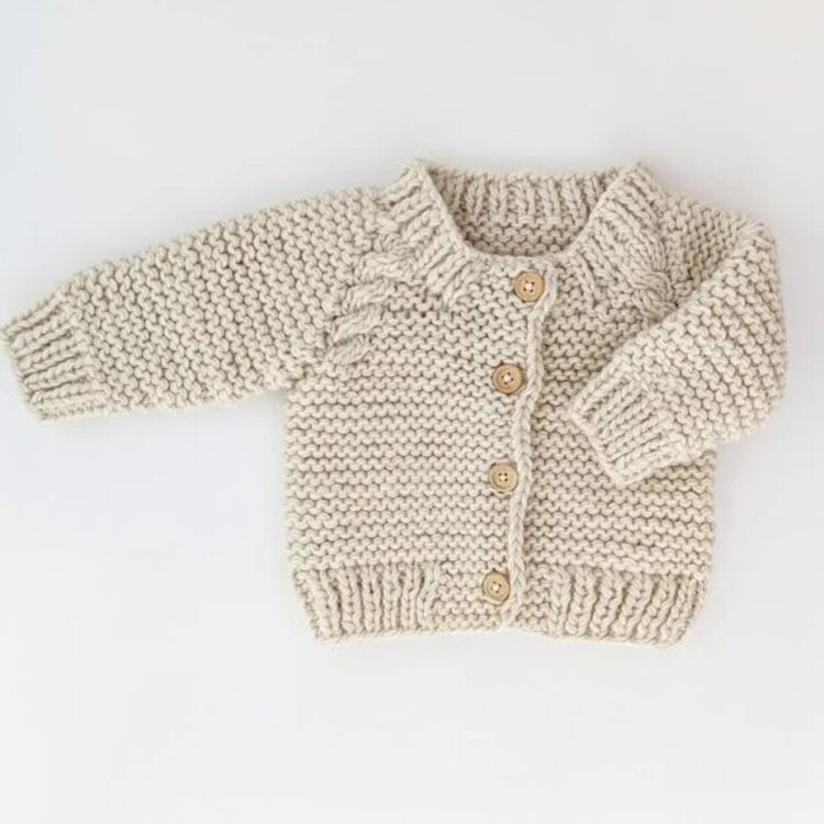Huggalugs Garter Stitch Cardigan Sweater
