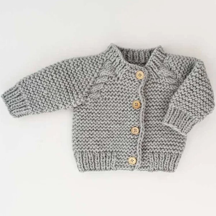 Huggalugs Garter Stitch Cardigan Sweater