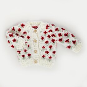 Huggalugs Bitty Blooms Holiday Cardigan