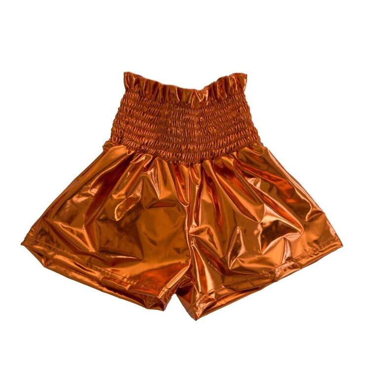 Belle Cher Orange Metallic Shorts