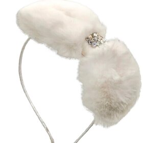 Bari Lynn Faux Fur Bow Headband