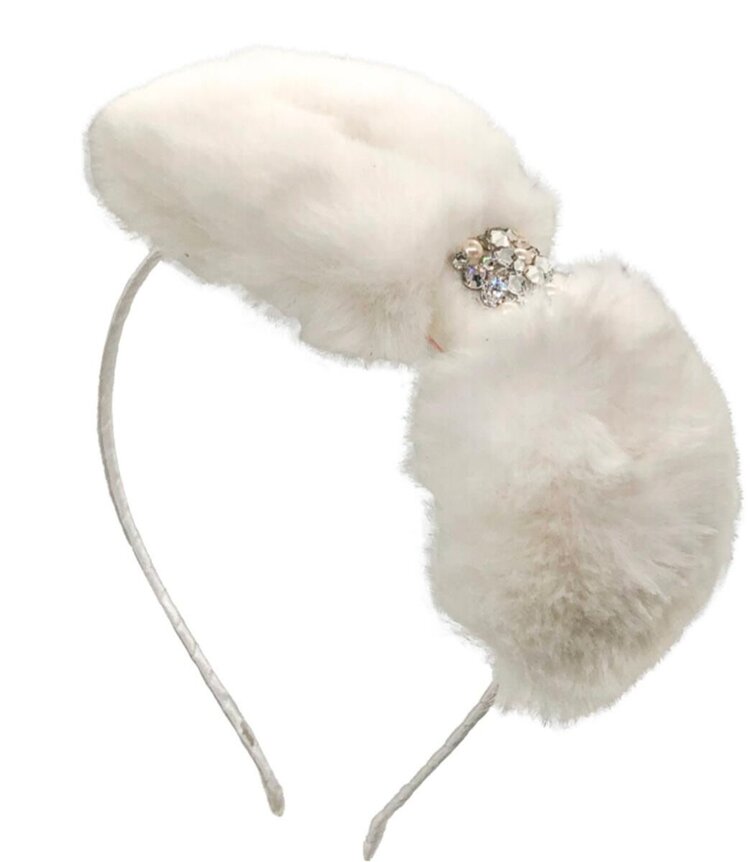Bari Lynn Faux Fur Bow Headband