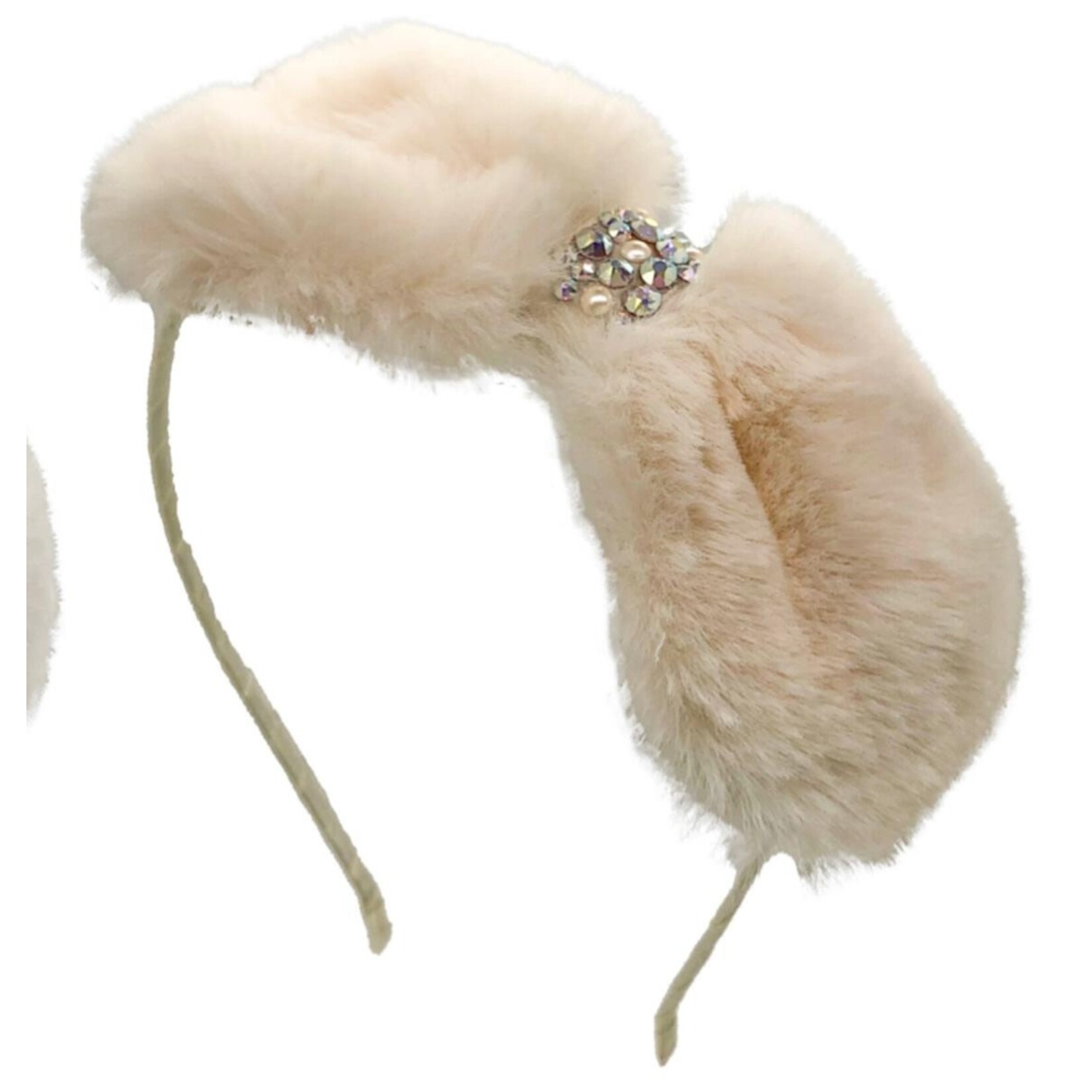 Bari Lynn Faux Fur Bow Headband