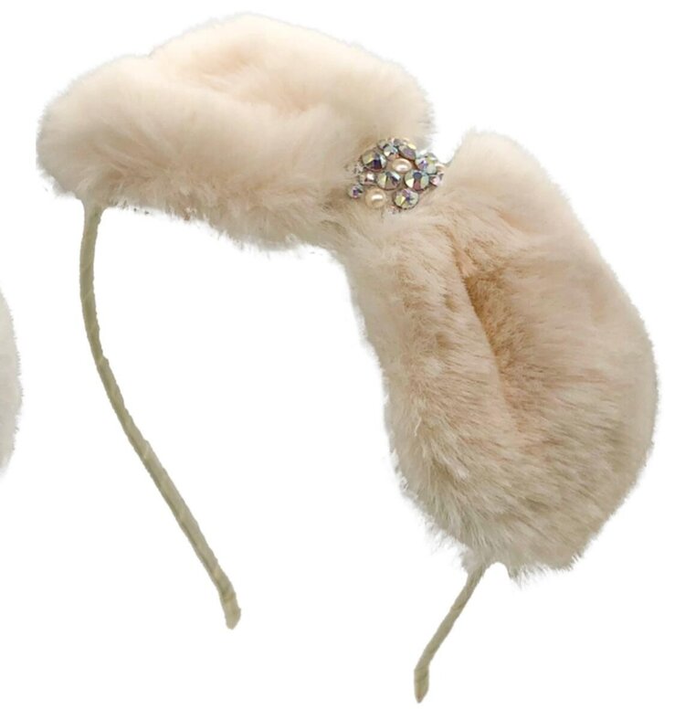 Bari Lynn Faux Fur Bow Headband