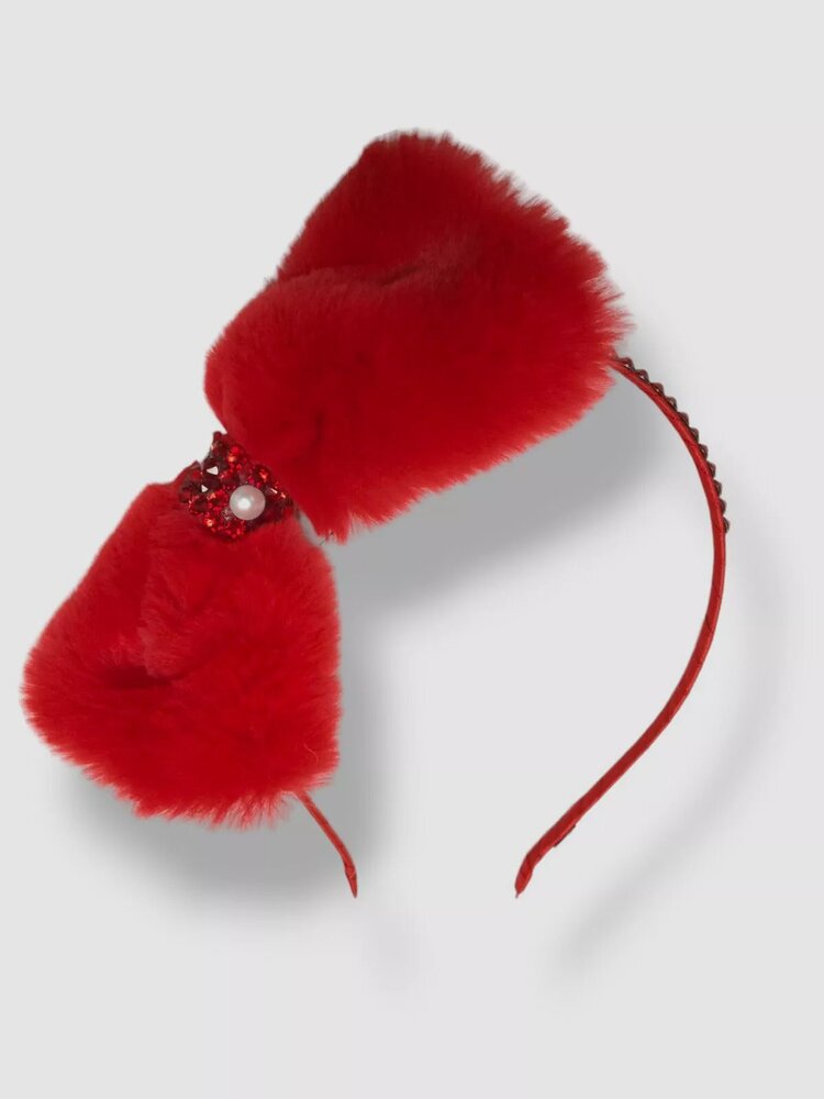 Bari Lynn Faux Fur Bow Headband