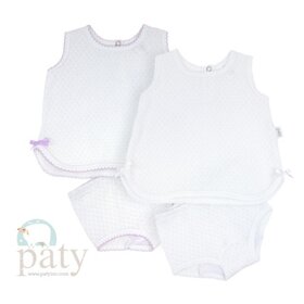 Paty White Diaper Set With Bows