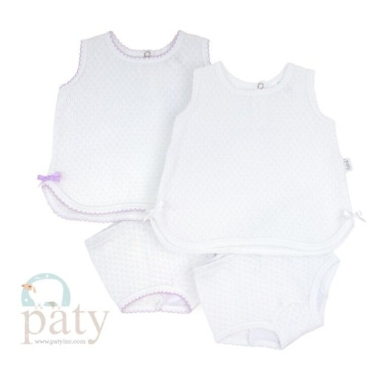 Paty White Diaper Set With Bows