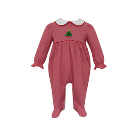 Petit Bebe Red Stripe Christmas Tree Crochet Footie