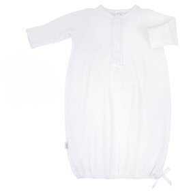 Paty LS White Eyelet Gown