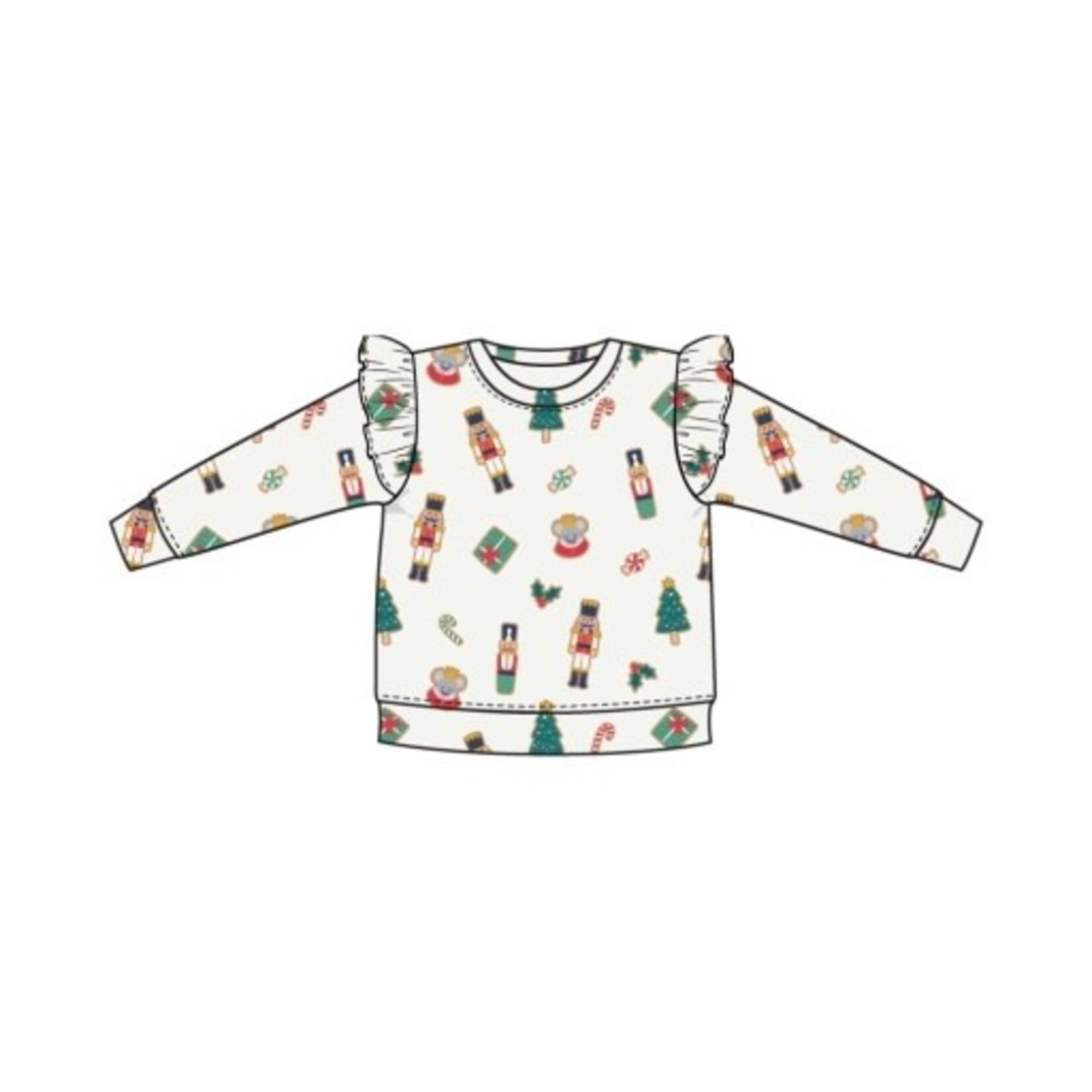Angel Dear Nutcracker Cookies Ruffle Sweatshirt