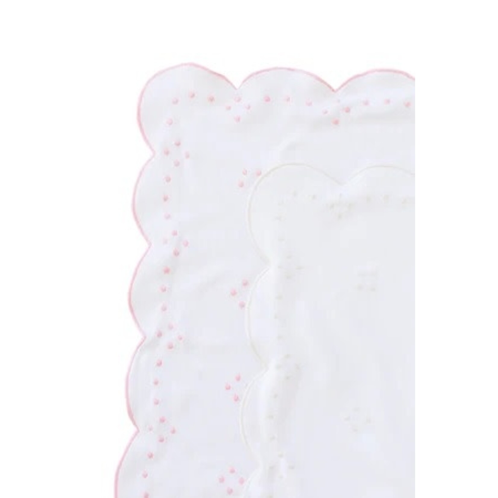Proper Peony Scalloped Dot Receiving Blanket