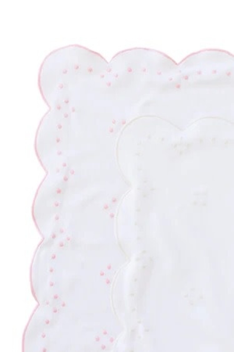 Proper Peony Scalloped Dot Receiving Blanket