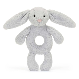 Jellycat Bashful Grey Bunny Ring Rattle