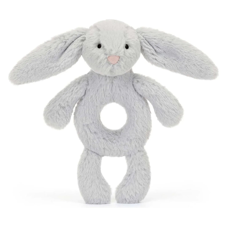 Jellycat Bashful Grey Bunny Ring Rattle