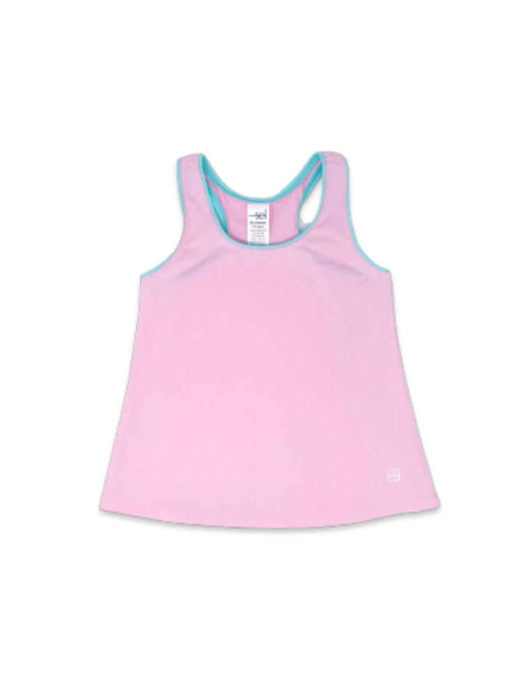 COTTON CANDY PINK ATHLEISURE WITH TOTALLY TURQUOISE PIPING